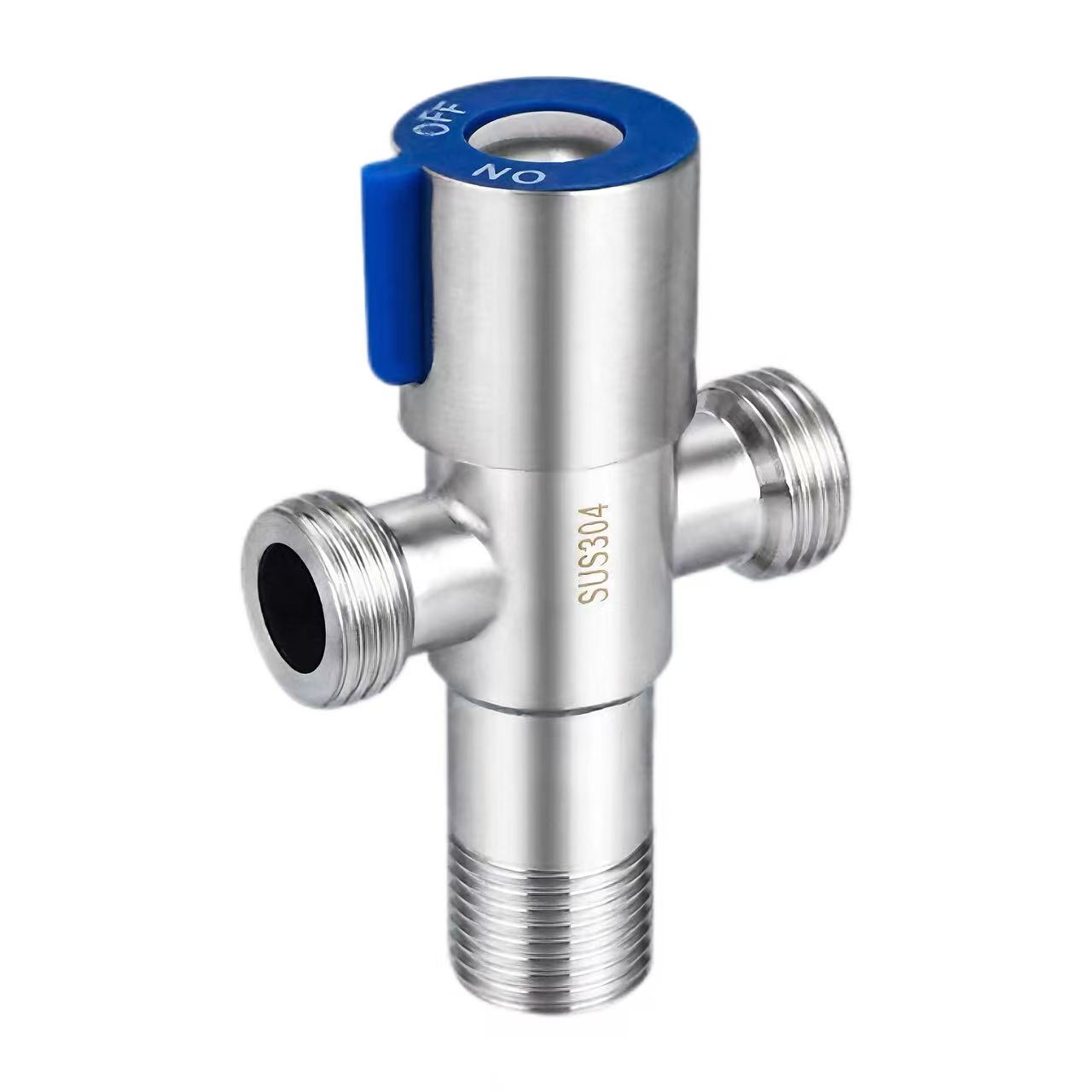 Asul na Handle 180°Dual Outlet Three-Way Angle Valve
