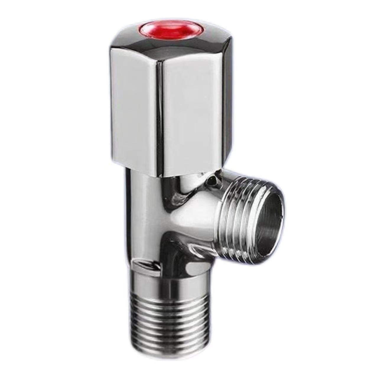 Maliwanag na Chrome Angle Valve, Pula At Asul na Nakikilala ang Hot At Cold Water Inlet Valve