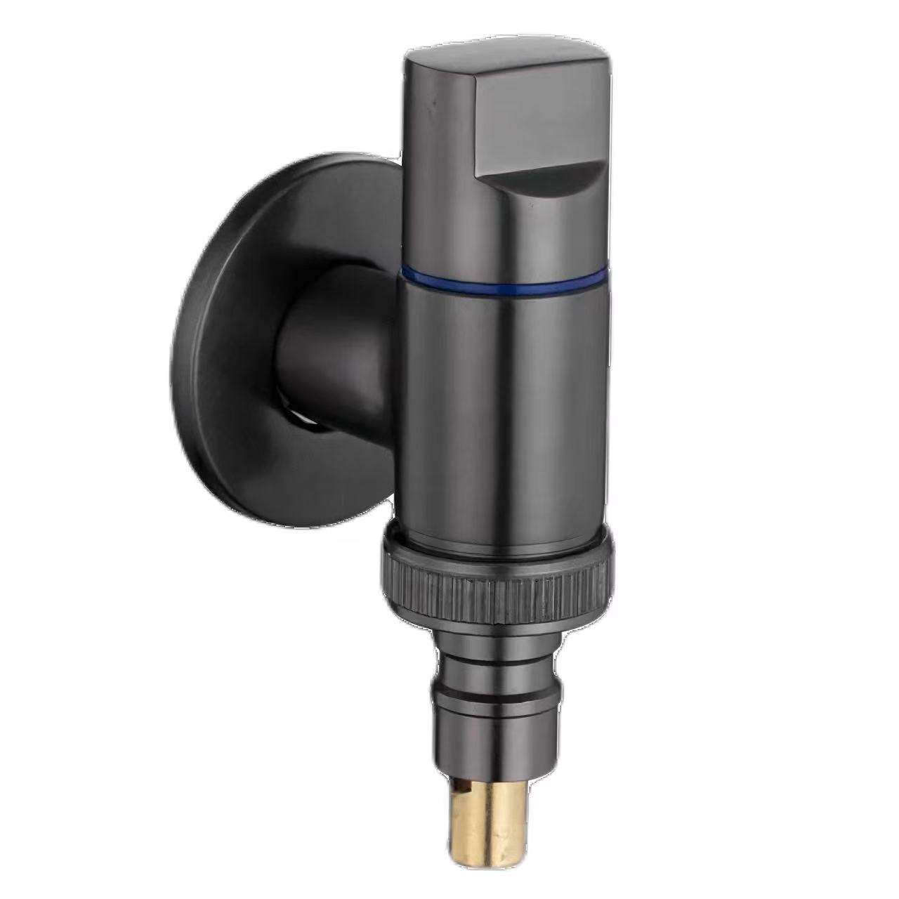 Maliwanag na Chrome Gun Gray Washing Machine Water Stop Valve