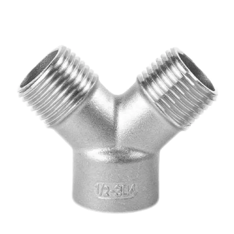 BSP Stainless Steel Female-Female-Lalaki Y-Type Pipe Tee