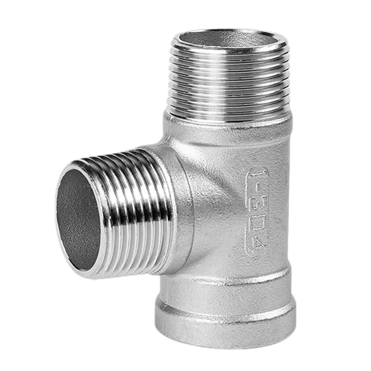 BSP Stainless Steel Panlalaki-Babae-Babae Tee Fitting
