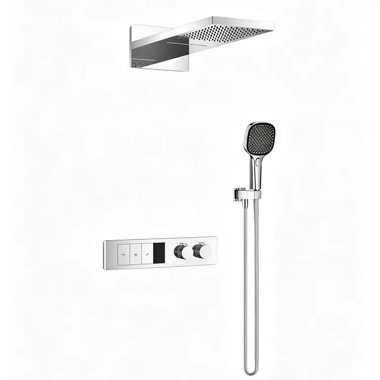 Nakatagong Thermostatic Overhead Shower At Handheld Shower Set