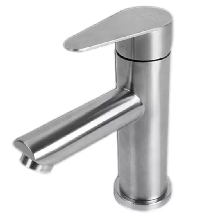 Cylindrical Flat Handle Mainit At Malamig na Basin Faucet