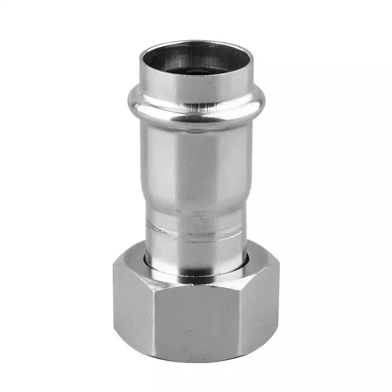 Double press-fit internal thread union
