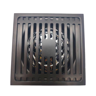 Gun Gray Square Deodorizing Floor Drain