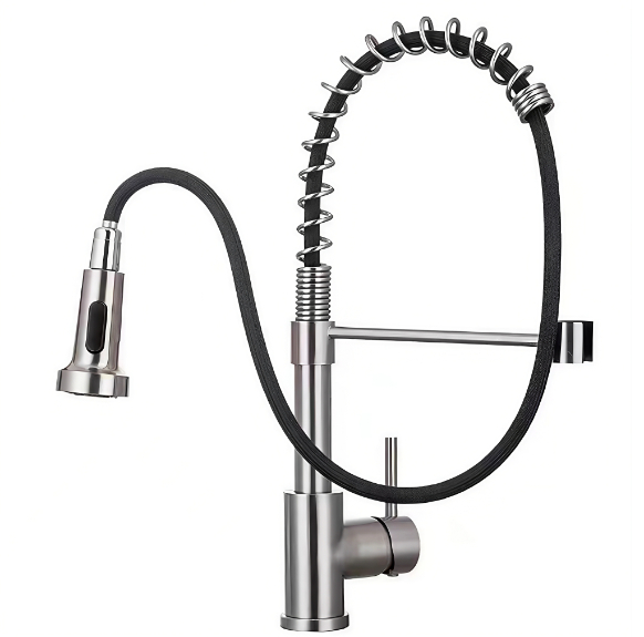 High-Bend Spring Tube Pull-Out Hot At Cold Kitchen Sink Faucet High-Bend Spring Tube Pull-Out Hot At Cold Kitchen Sink Faucet