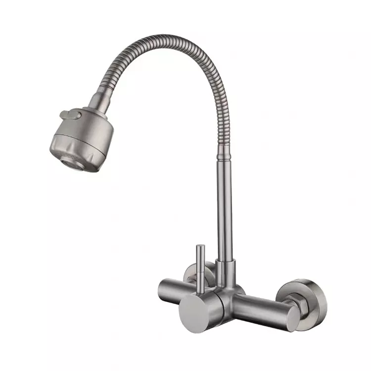 Kusina Wall-Mounted Double-Hole Universal Hot And Cold Water Faucet Kusina Wall-Mounted Double-Hole Universal Hot And Cold Water Faucet