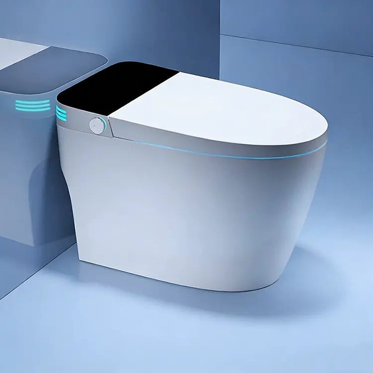 LED Digital Display Awtomatikong Lid Flip-Top Foam Shield Siphon Smart Toilet
