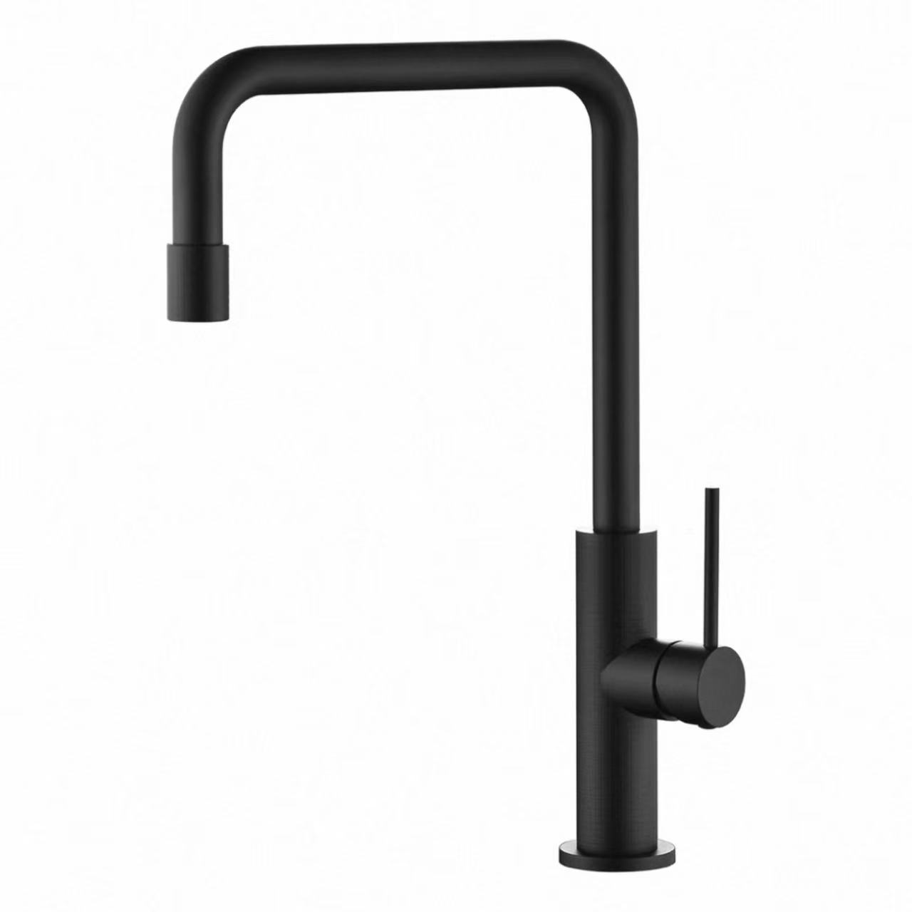 Minimalist na L-Shaped Tube Knurled Kitchen na mainit at malamig na gripo Minimalist na L-Shaped Tube Knurled Kitchen na mainit at malamig na gripo