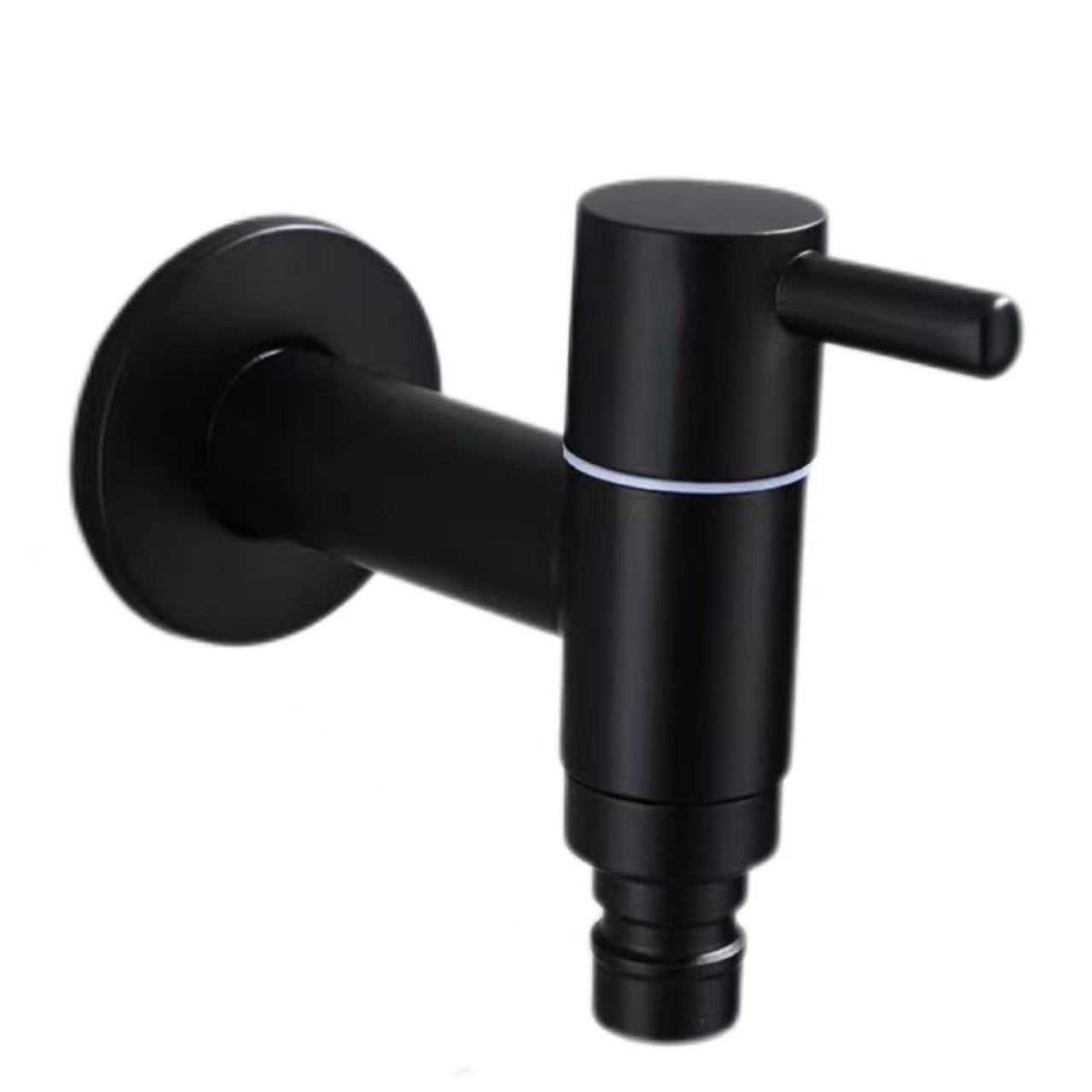 Pure Black Straight Handle Quick-Open Water Stop Valve