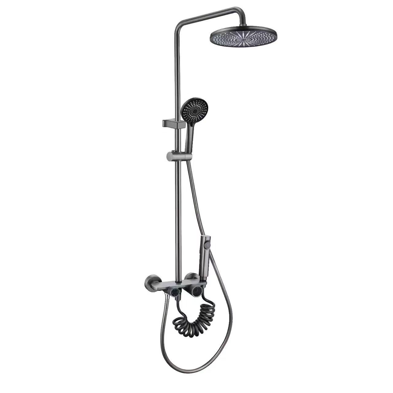 Round Rain Shower Set na May Dual Knob