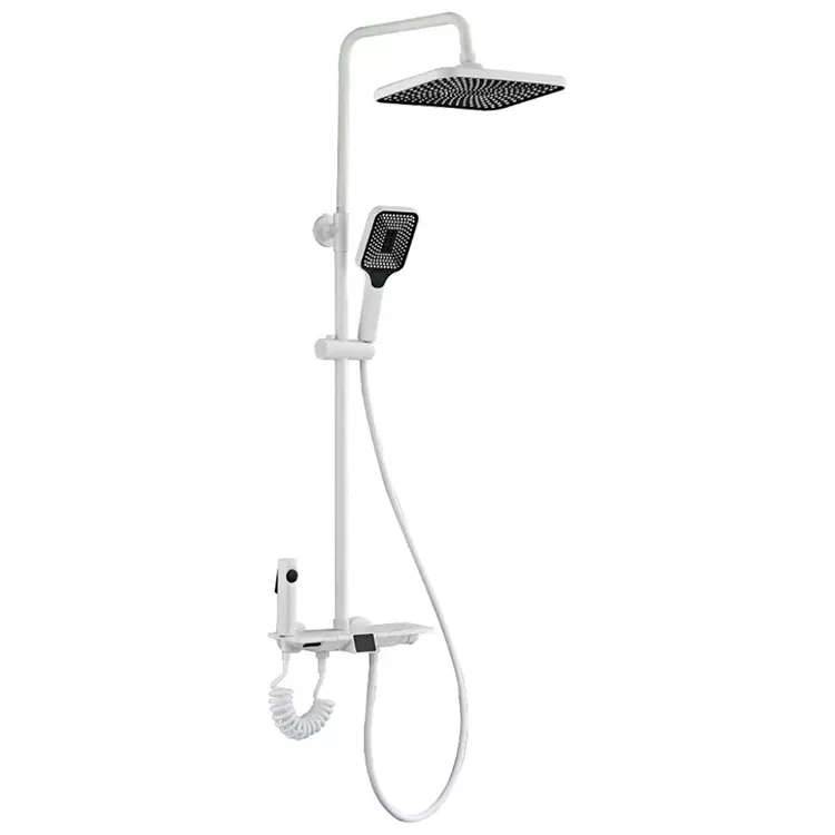 White Thermostatic Digital Display Shower Set na May Spray Gun White Thermostatic Digital Display Shower Set na May Spray Gun